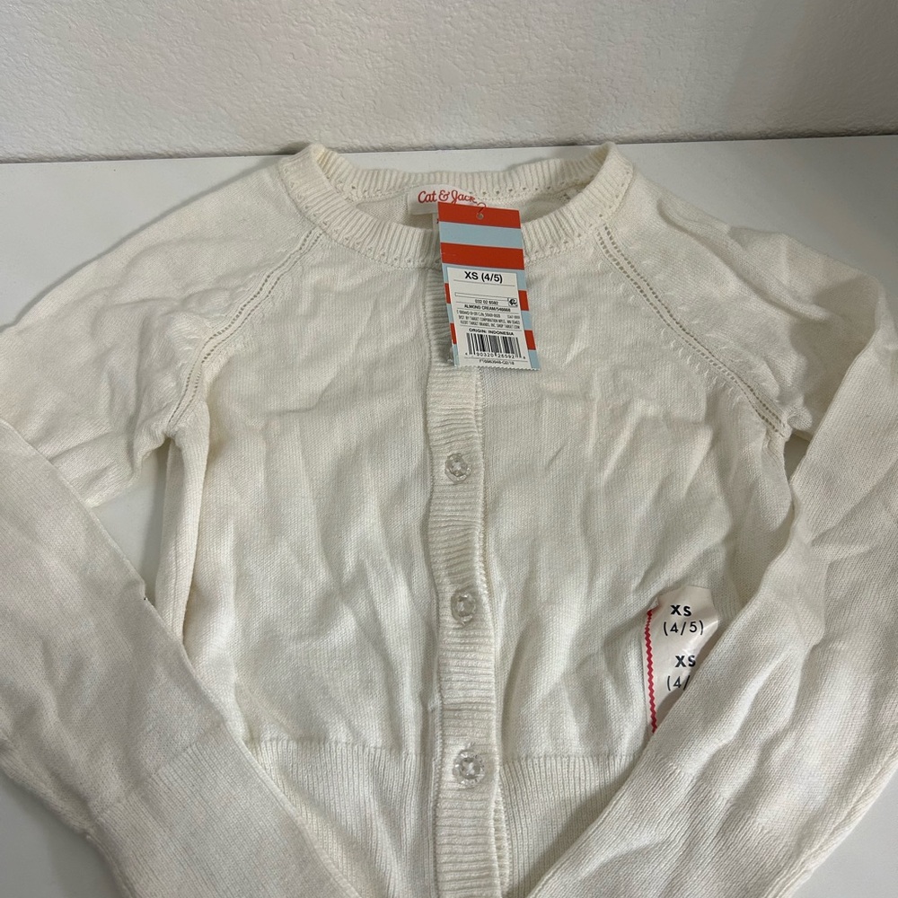 Brand New Cat & Jack White Buttoned Down Cardigan